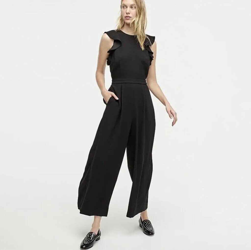 J Crew Sleeveless Ruffle Jumpsuit - Size 6