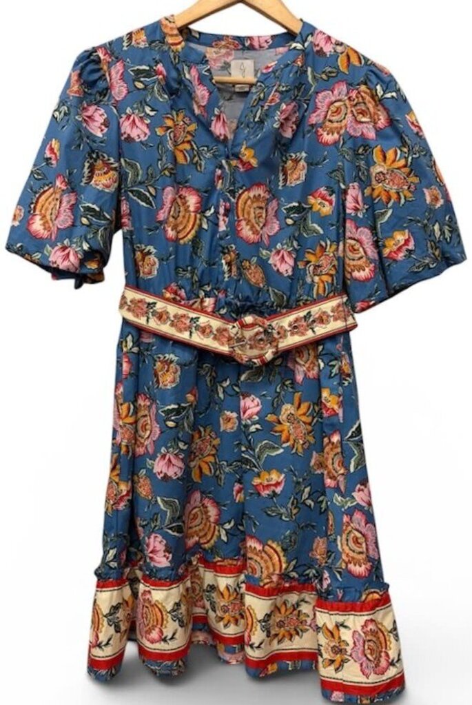 Joie Puff Sleeve Ruffle Belted Dress - Size 4