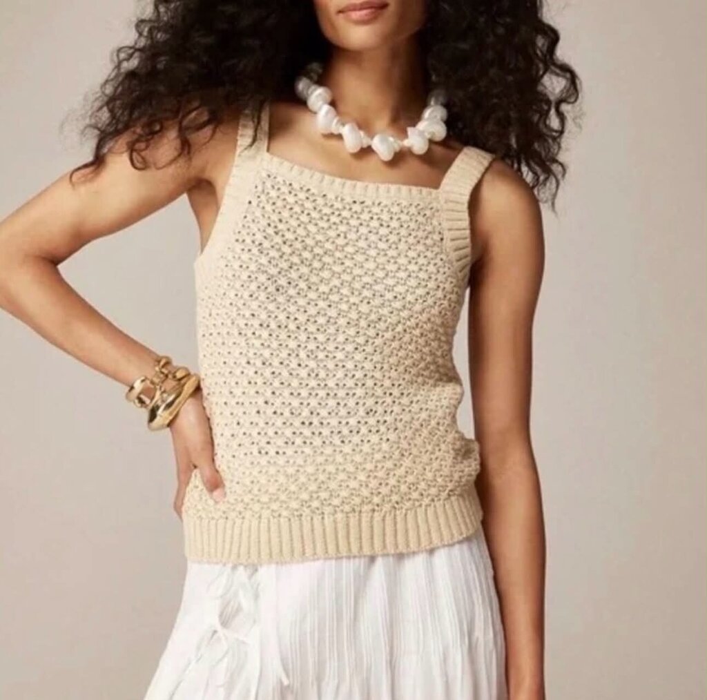 J Crew Basket Stitch Woven Sweater Tank - Size XS