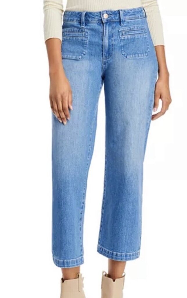 Paige Nellie Patch Pocket High Rise Straight Leg Jeans - Size 26