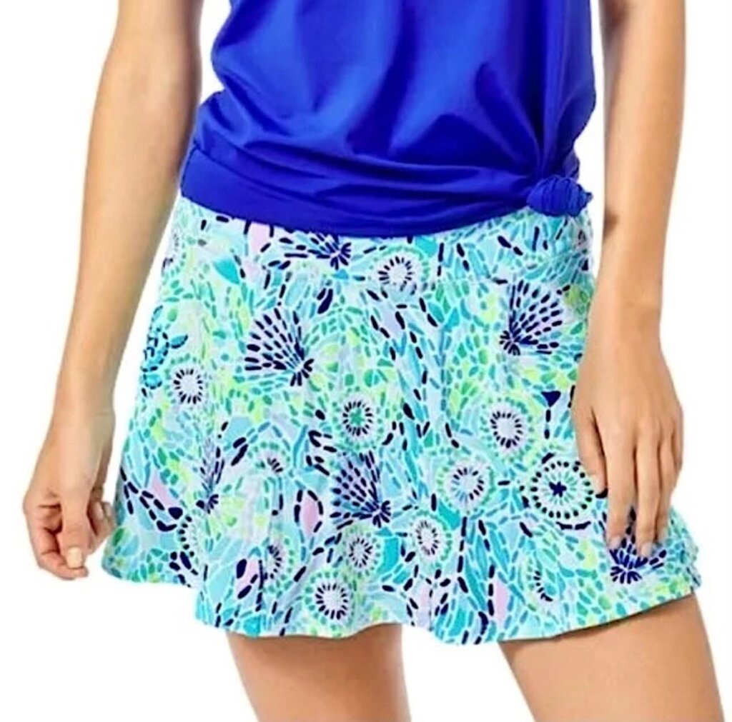 Lilly Pulitzer Luxletic Corrine Skort Blue Ibiza Open Water - Size Medium