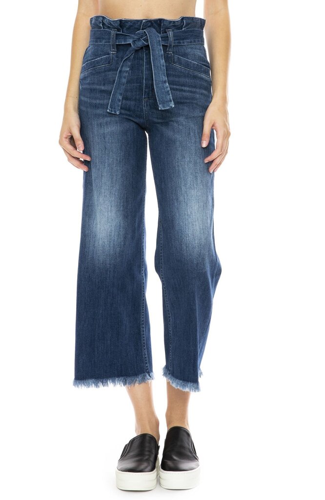 Paige Sutton Cropped Paperbag Jeans in Blue - Size 28