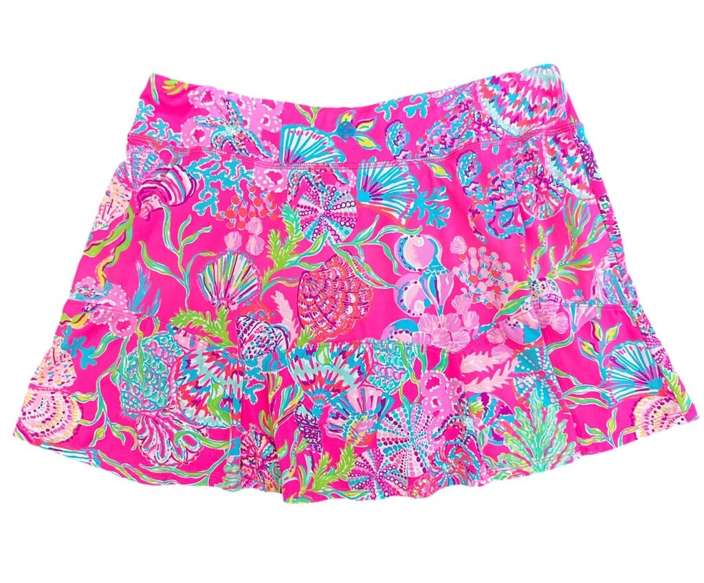 Lilly Pulitzer Luxletic Corrine Skort In Shell Me Something Good - Size Medium