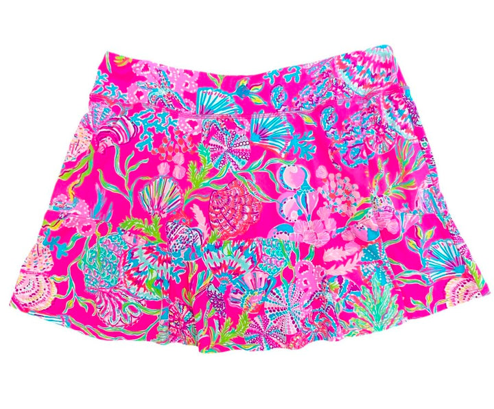Lilly Pulitzer Luxletic Corrine Skort In Shell Me Something Good - Size Medium