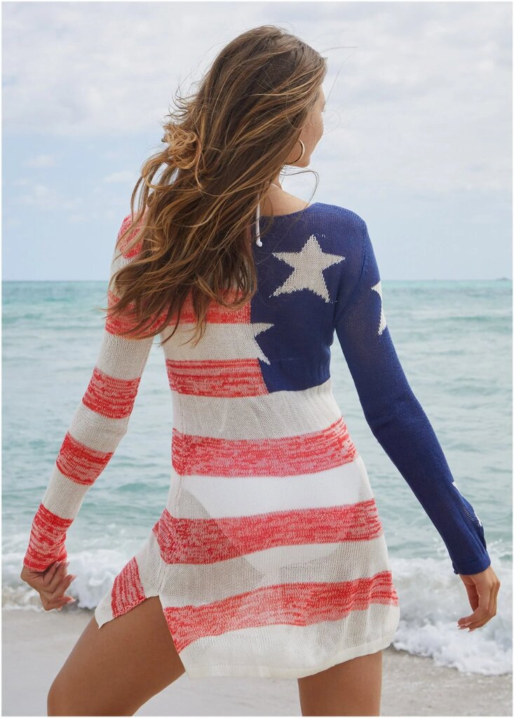 Venus Knit Tunic Cover-Up American Dream - Size Large