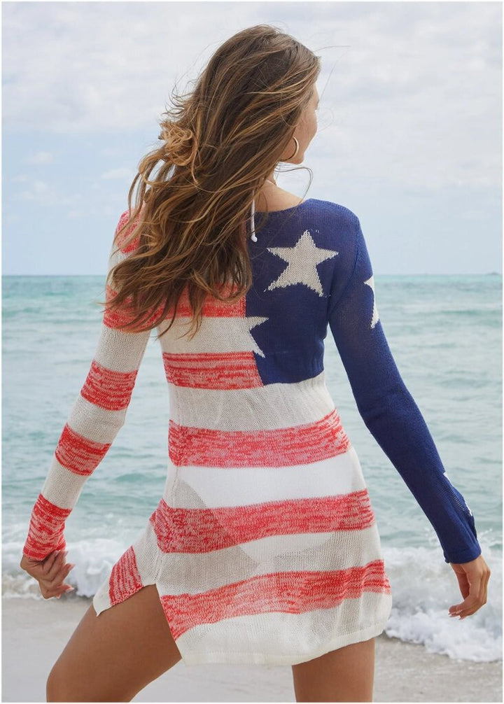 Venus Knit Tunic Cover-Up American Dream - Size Large