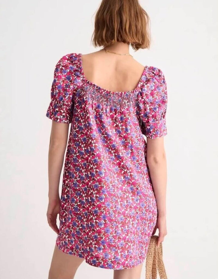 J Crew Afternoon Linen Dress in Berry Floral - Size Small