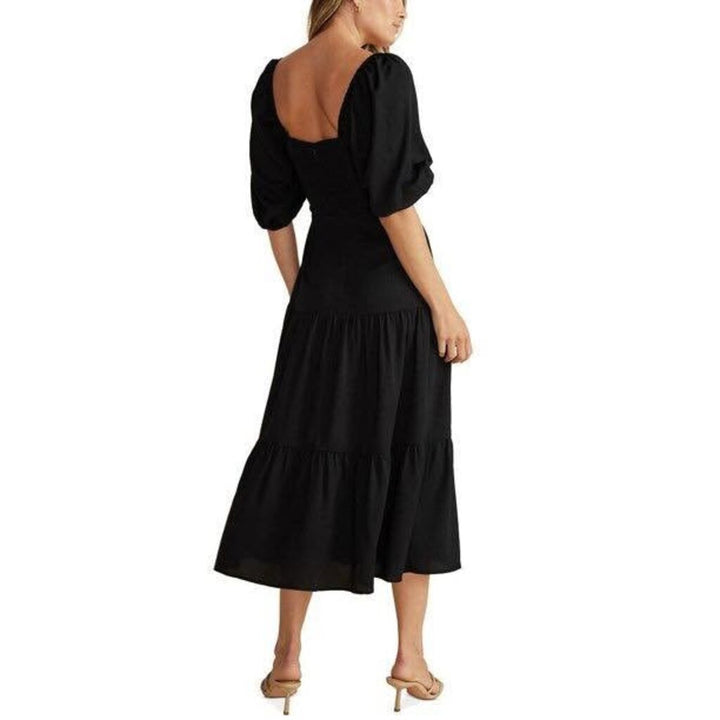 Minkpink Audrey Cutout Puff-Sleeve Midi Dress - Size Small