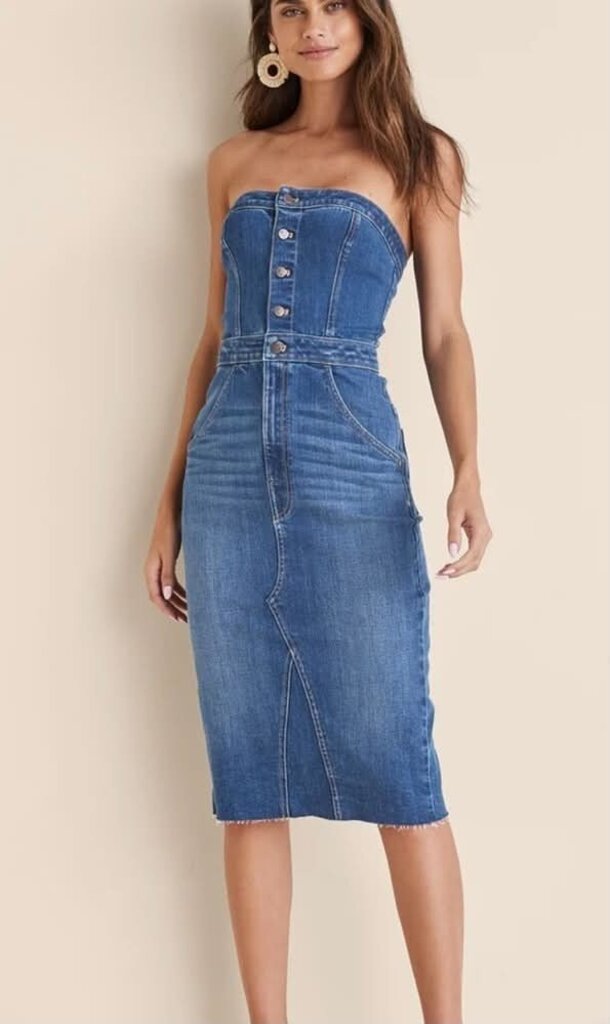 Venus NWT Strapless Denim Midi Dress - Size 12