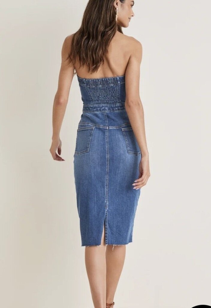 Venus NWT Strapless Denim Midi Dress - Size 12