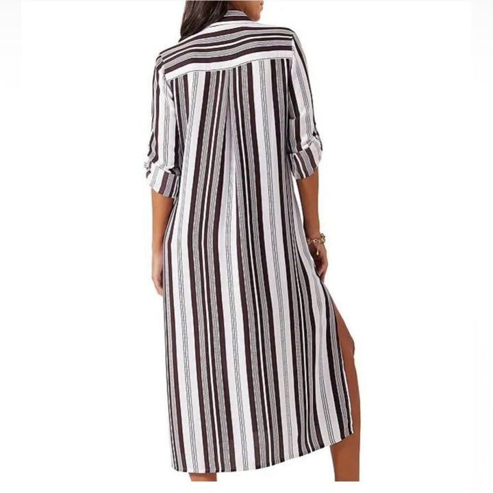 Tommy Bahama Striped Cover Up Shirtdress - Size Medium