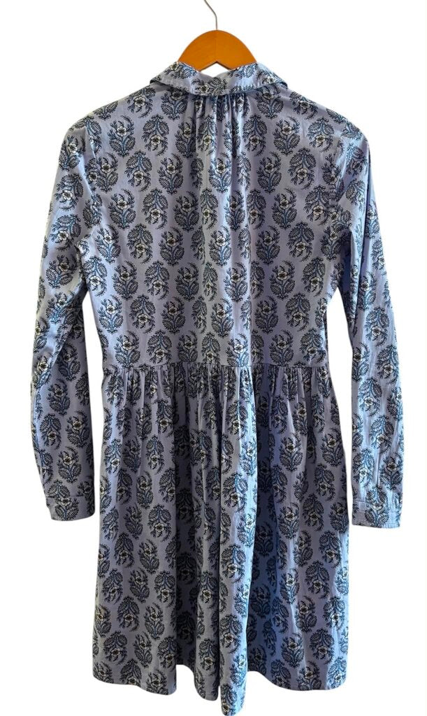 J Crew Floral Dress In Blue - Size 0