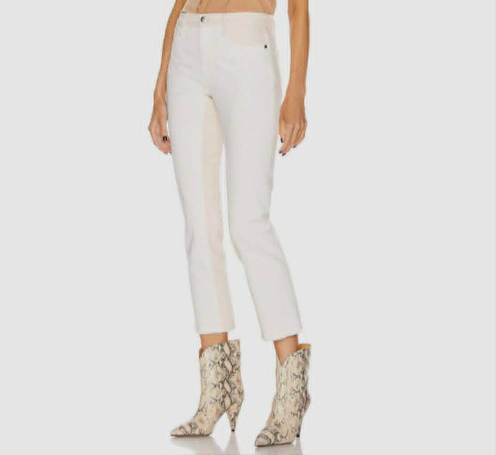 Frame Le High Straight Blanc Multi Jeans - Size 29