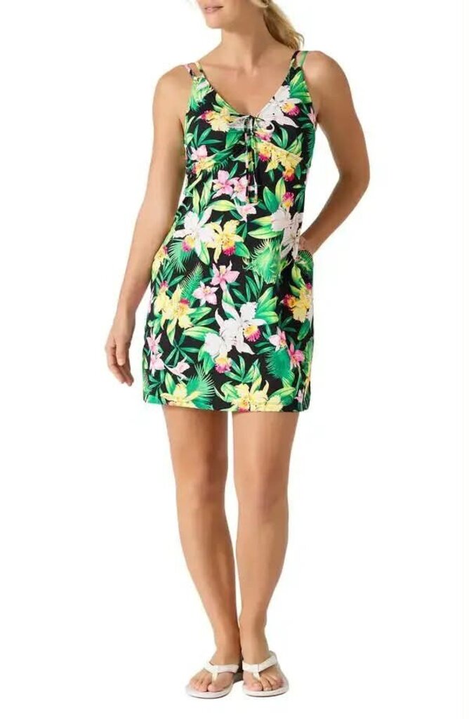 Tommy Bahama Orchid Garden Floral Spa Dress - Size Large