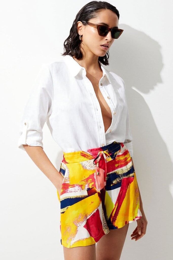 Karen Millen NWT Paint Stroke Woven Short - Size 6