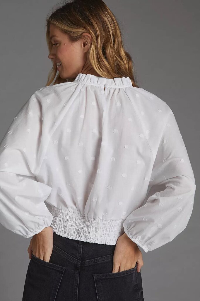 Maeve Polka Dot Puff Sleeve Blouse - Size 6