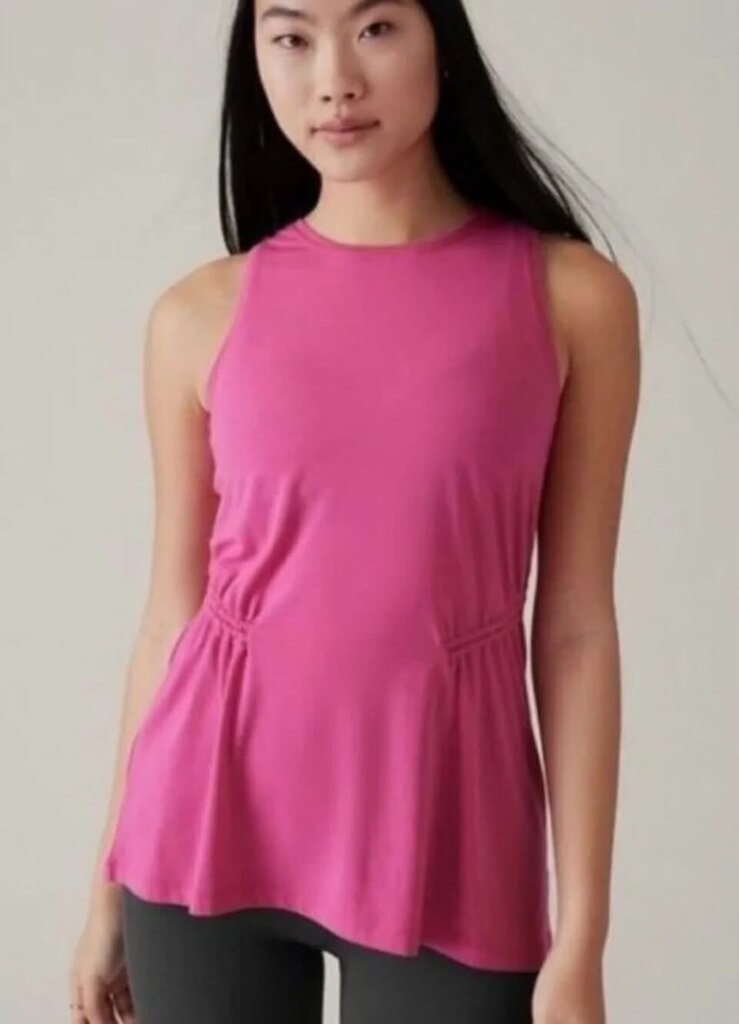 Athleta Air Out Cinch Tank Top In Pink - Size XS