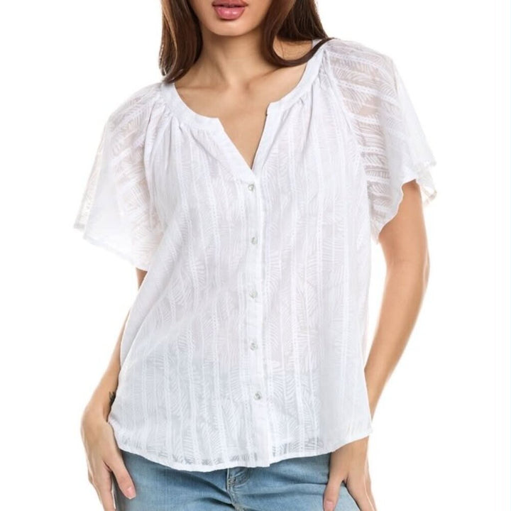 Tommy Bahama Blouse In White - Size XXS