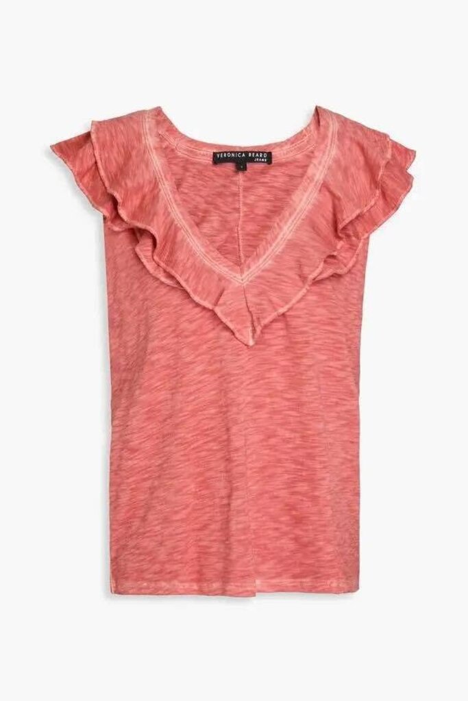 Veronica Beard Ellerie Ruffled Jersey Top - Size XL (Retails for $168)