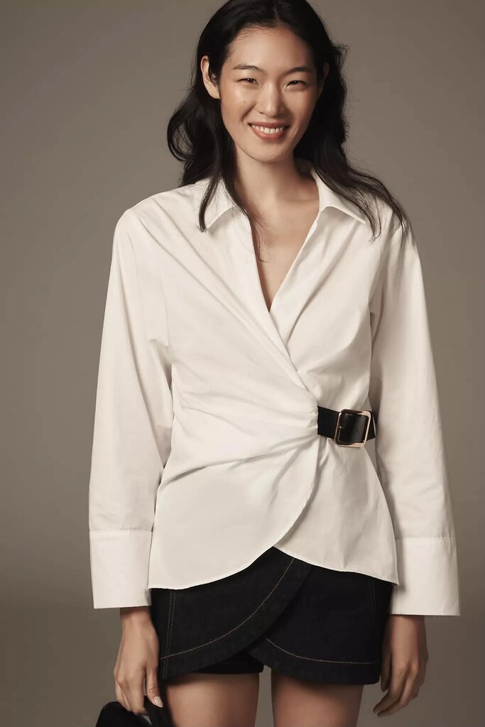 Anthropologie Buckle Blouse - Size Medium