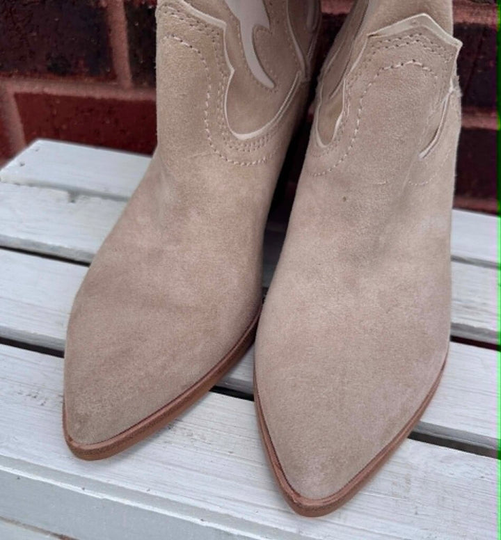 Dolce Vita Landen Dune Suede Western Boots - Size 7.5