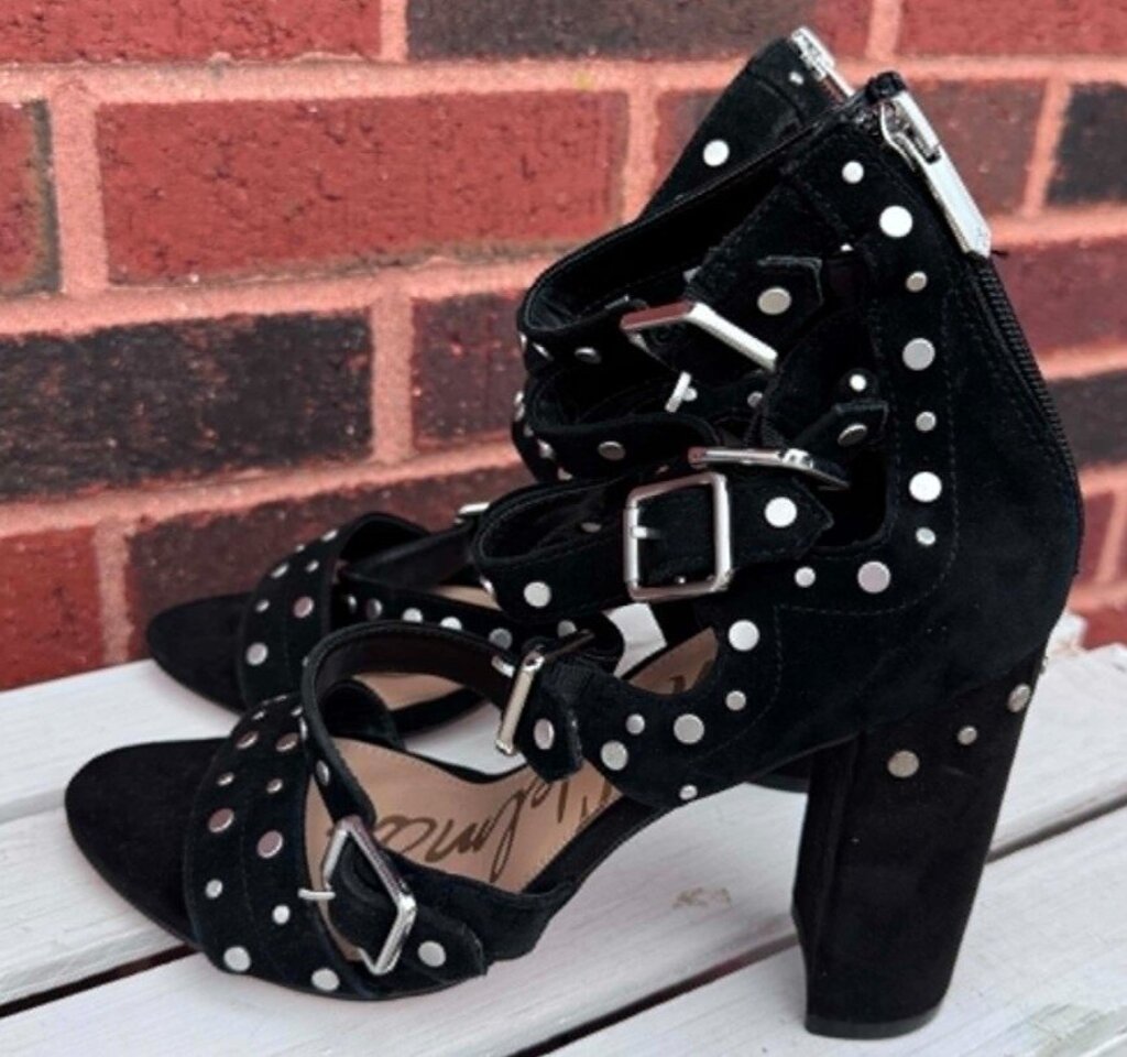 Sam Edelman York Suede Studded Heels - Size 8 (retails for $175)
