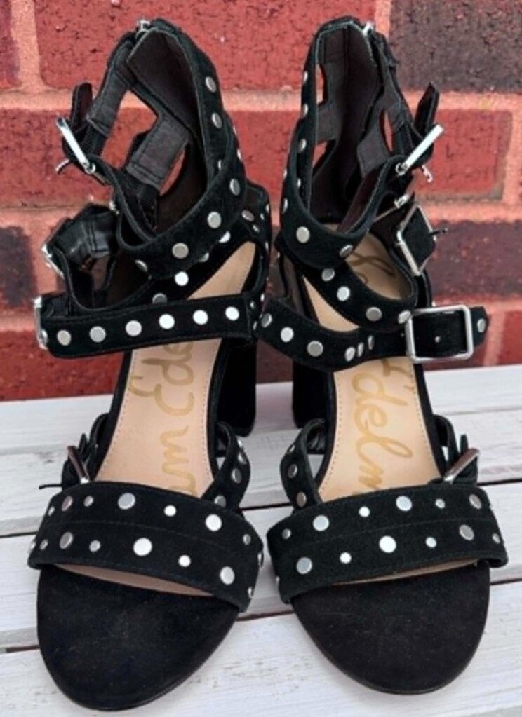 Sam Edelman York Suede Studded Heels - Size 8 (retails for $175)