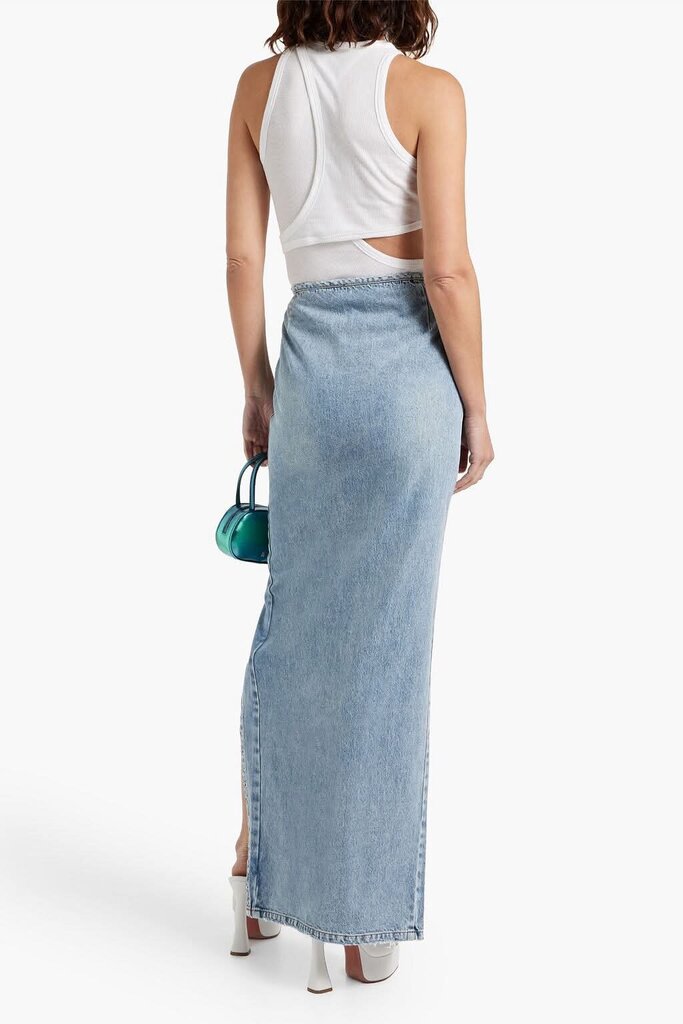 Retrofete NWT Zahlia Lace-Up Denim Maxi Skirt - Size 27 (retails for $498)