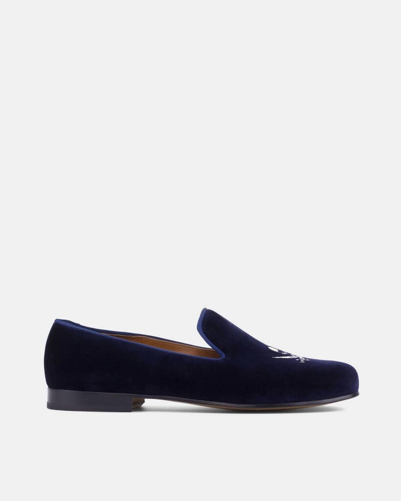 Jon Josef Blue Velvet Skull Loafers - Size 7 (retails for $395)