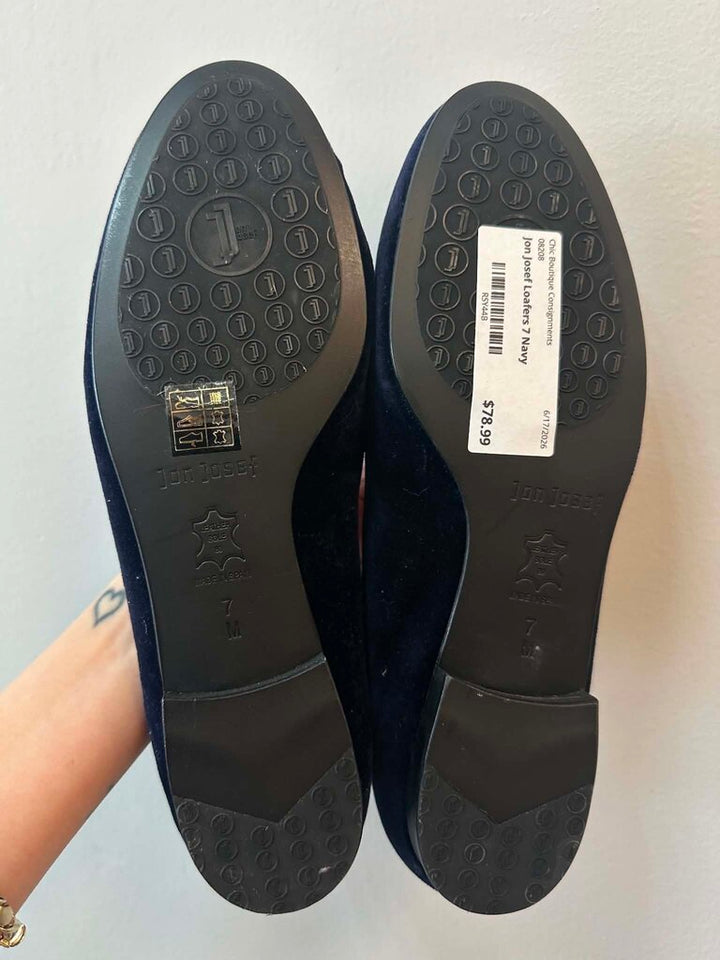 Jon Josef Blue Velvet Skull Loafers - Size 7 (retails for $395)