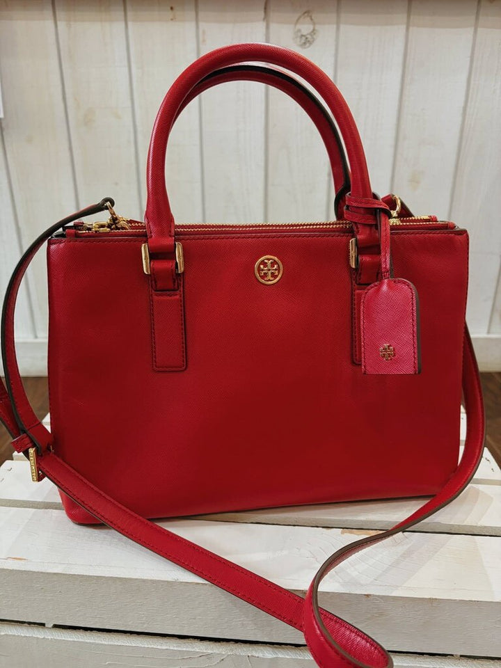 Tory Burch Robinson Double Zip Leather Tote