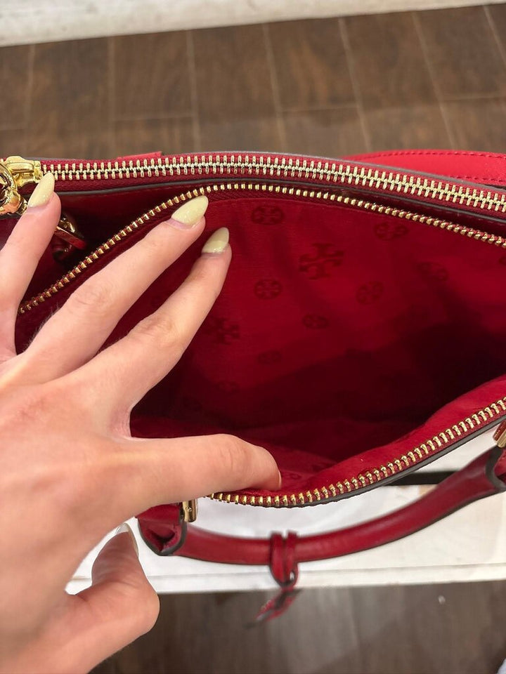 Tory Burch Robinson Double Zip Leather Tote