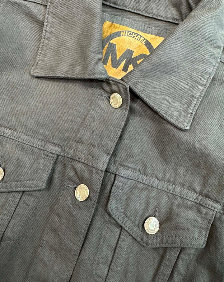 Michael Kors Denim Jacket In Olive - Size Large