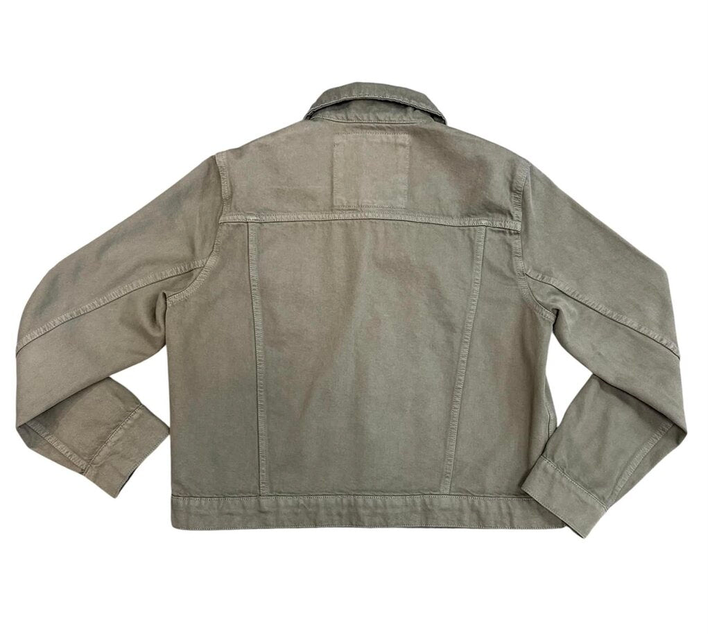 Michael Kors Denim Jacket In Olive - Size Large