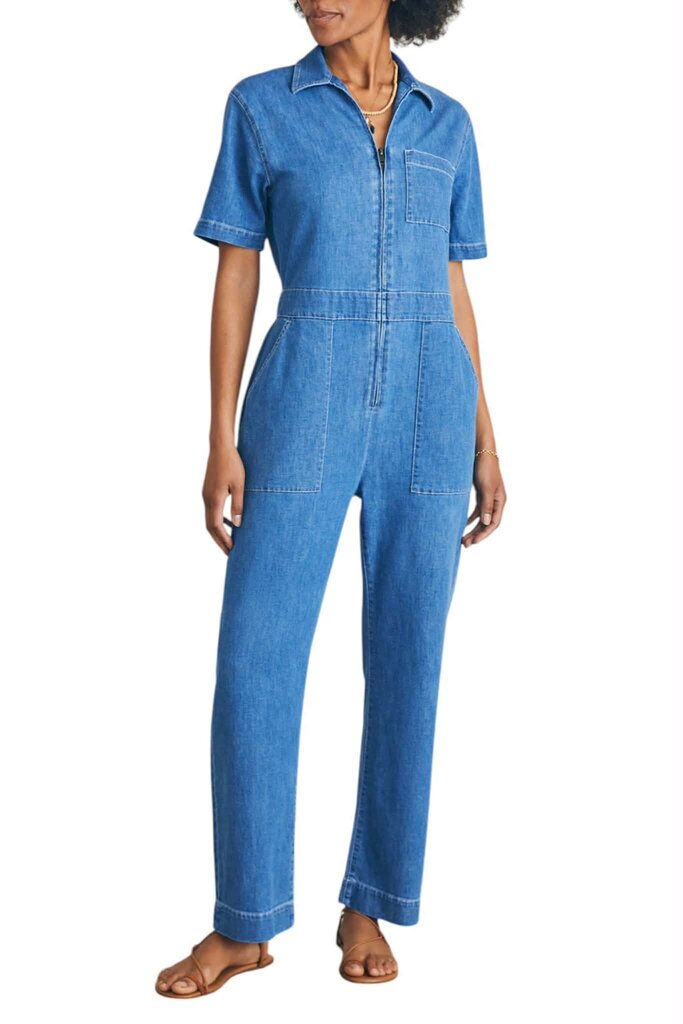 Faherty Cotton Blend Denim Jumpsuit (Retails for $228) - Size 0