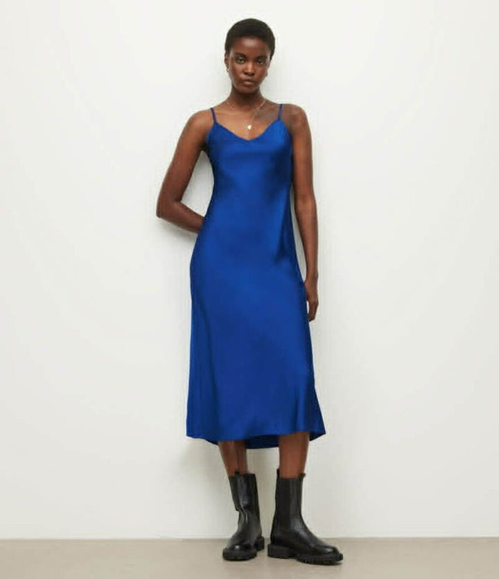 All Saints Bryony V-Neck Midi Slip Dress - Size 10