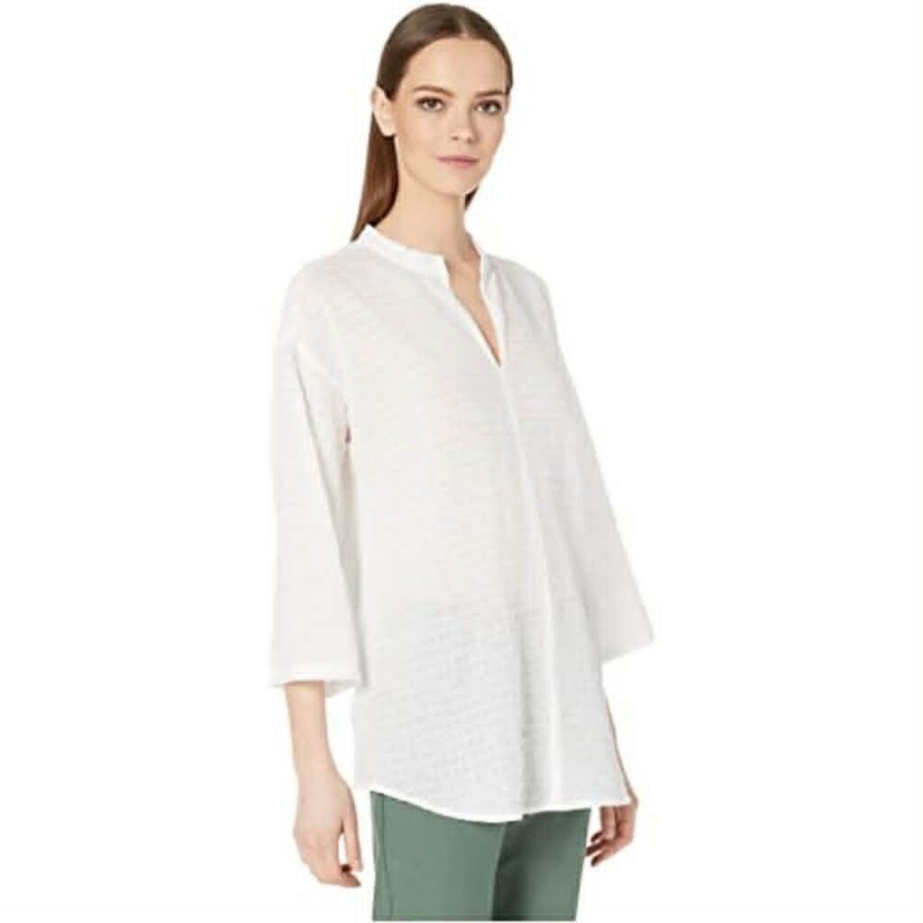 Eileen Fisher Cotton Voile Box Blouse - Size 1X