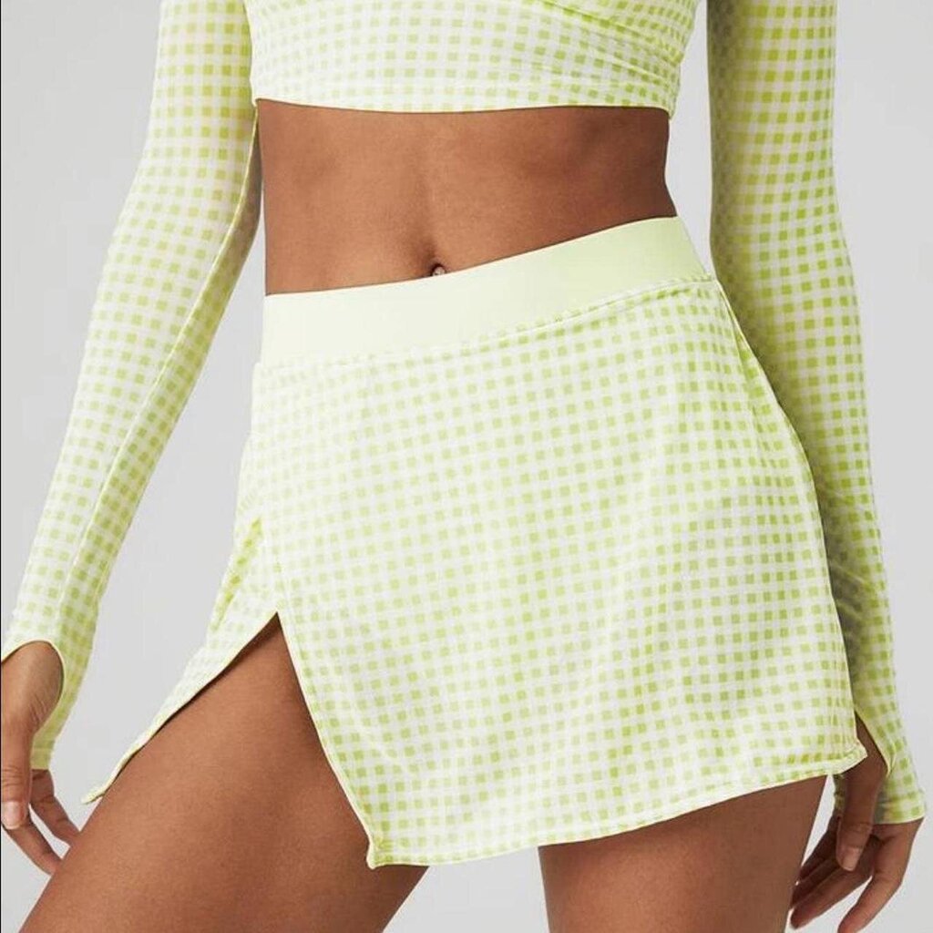 Alo Mesh Gingham Skirt - Size Medium