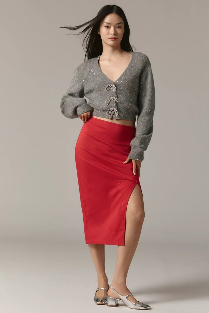 Maeve NWT Bombshell Bow Midi Pencil Skirt - Size Medium