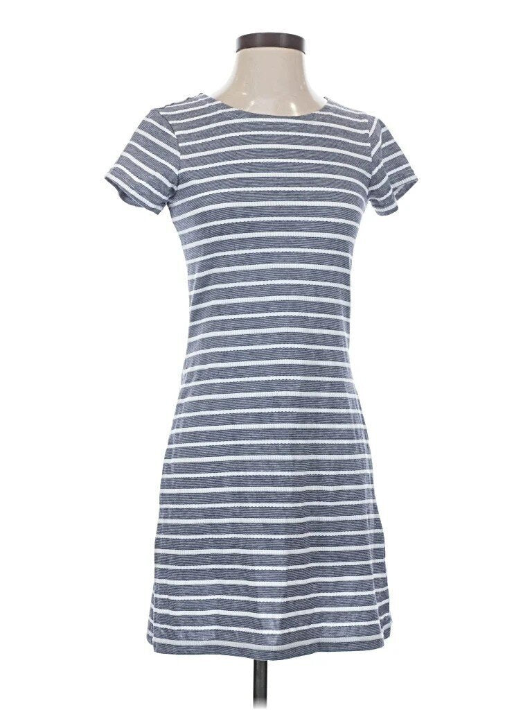 Sail to Sable Gray & White Striped Sheath Dress - Size XS