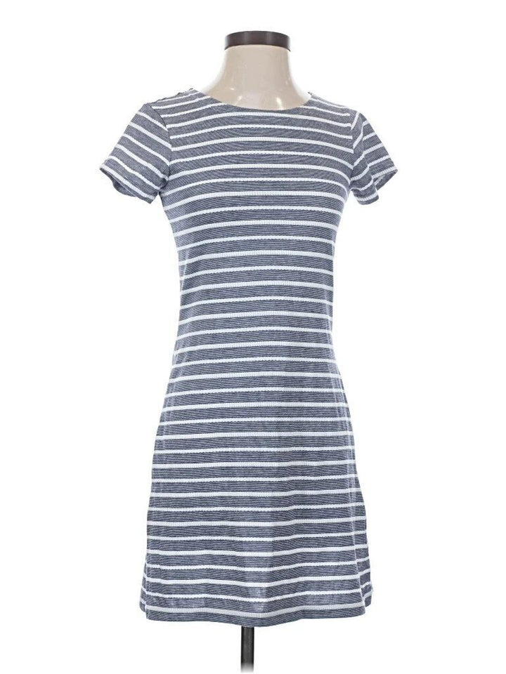 Sail to Sable Gray & White Striped Sheath Dress - Size XS