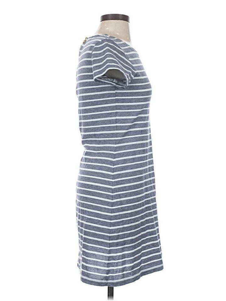 Sail to Sable Gray & White Striped Sheath Dress - Size XS