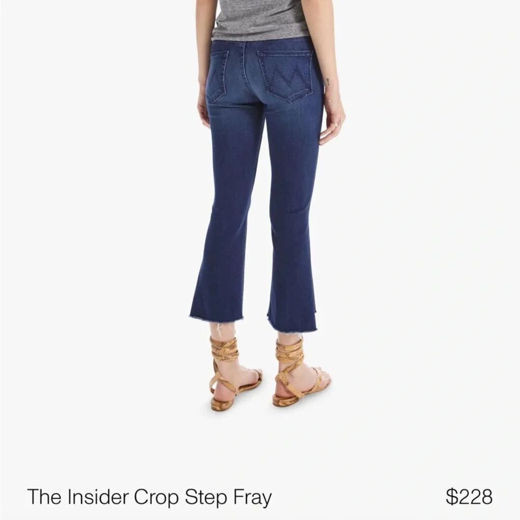 Mother The Insider Crop Step Fray Jeans in Sweet and Sassy - Size 26