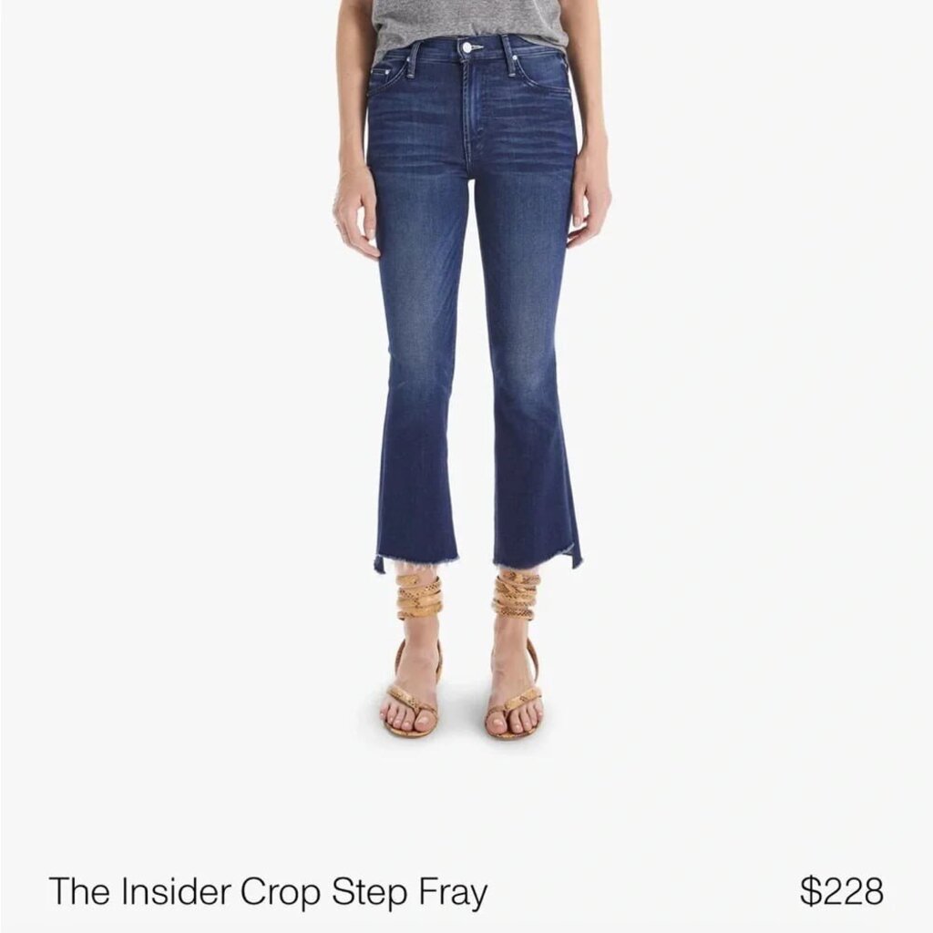 Mother The Insider Crop Step Fray Jeans in Sweet and Sassy - Size 26