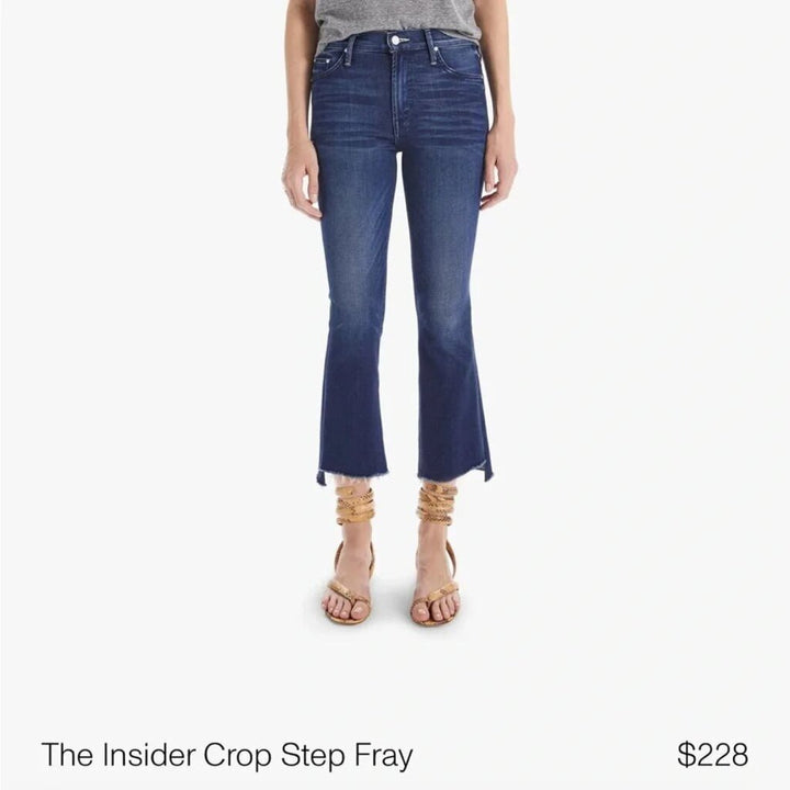 Mother The Insider Crop Step Fray Jeans in Sweet and Sassy - Size 26