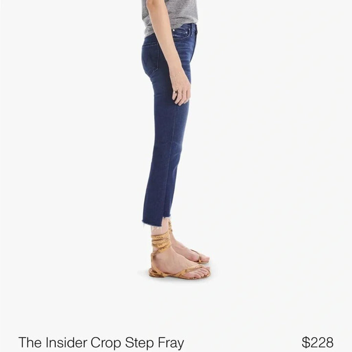 Mother The Insider Crop Step Fray Jeans in Sweet and Sassy - Size 26