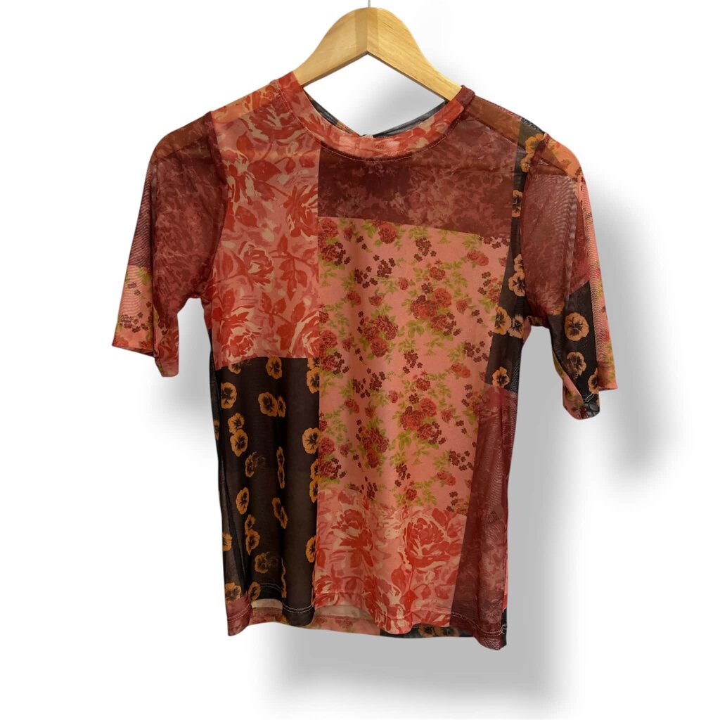 Anthropologie NWT Porridge Mesh Half-Sleeve Top