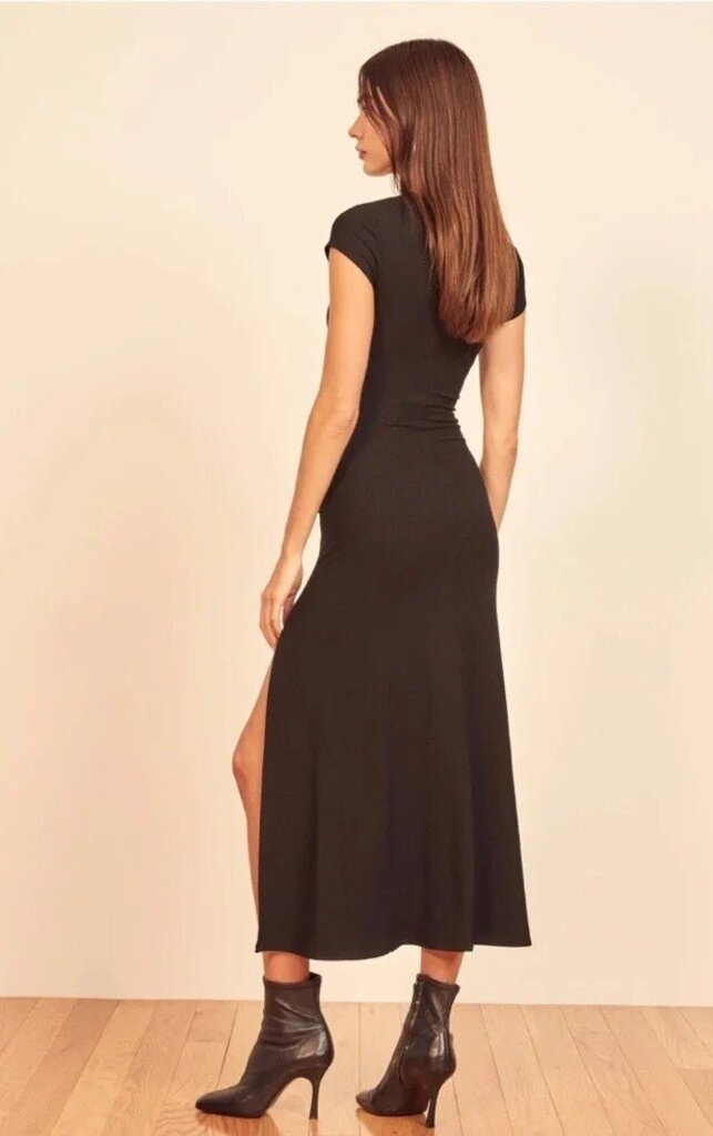Reformation Brecken Ribbed Knit Midi Dress - Size Small