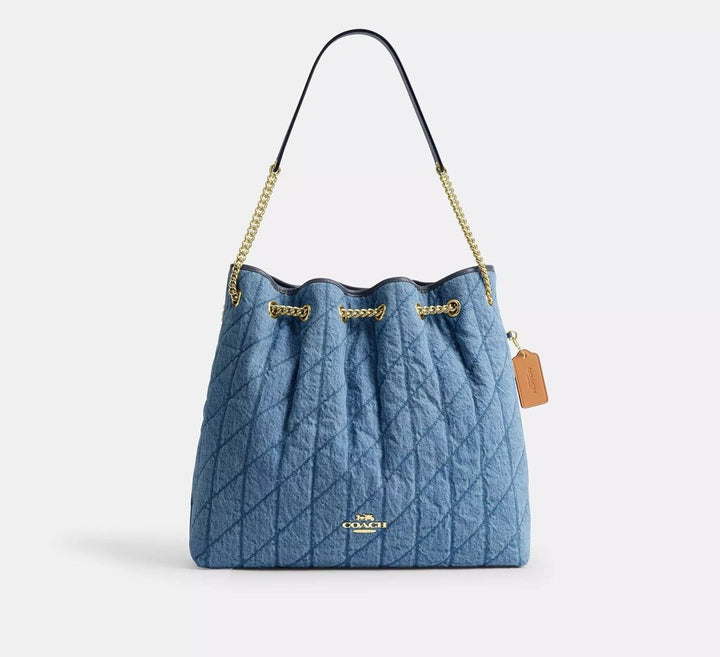 Coach Evelyn Large Shoulder Bag in Regenerative Cotton With Quilting (Retails for $395)