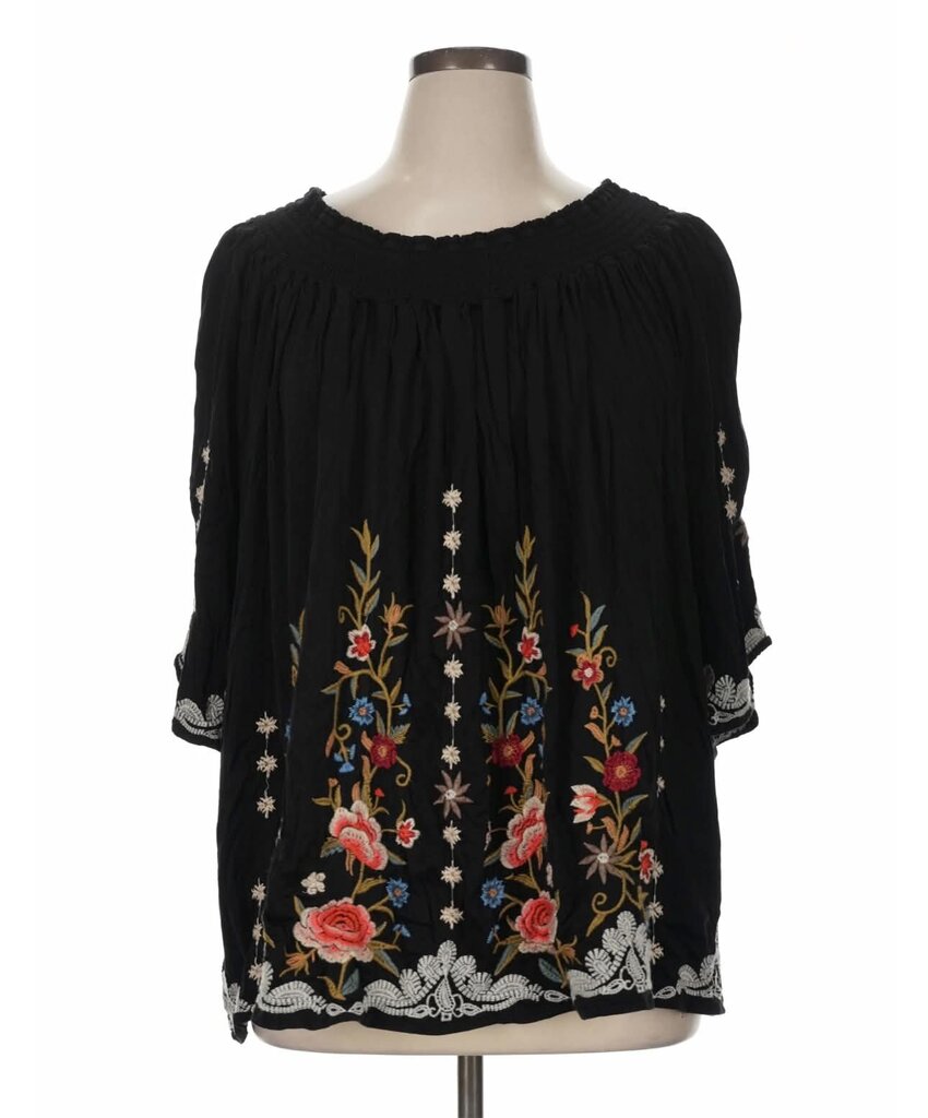 Johnny Was Smocked Floral Blouse - Size Small